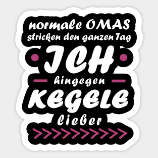 Kegeln Oma Sport Rente Verein Kegelkugel Spruch Sticker